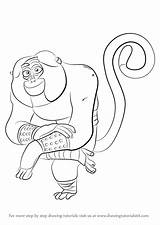 Panda Kung Fu Monkey Draw Drawing Step Cartoon Tutorials Master Viper Movies Learn Drawingtutorials101 sketch template