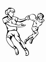 Handball Coloring Pages Match Color Kids Drawing sketch template