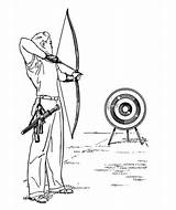 Archery Drawing Bow Hunting Archer Female Coloring Pages Arrow Board Getdrawings  Line Archers Recurve Choose Inch sketch template