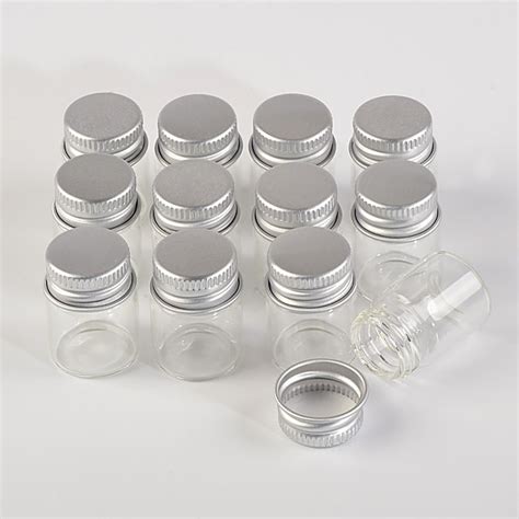 mm ml mini glass bottles  aluminium cap empty small wishing bottle glass vials jars