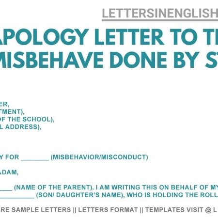 apology letter  parents  school sample apology letter letters