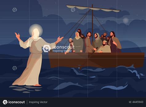 premium jesus guiding  disciples illustration   png vector format