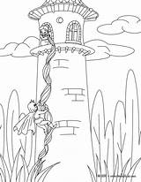 Coloring Pages Rapunzel Tale Grimm Fairy Tales Hellokids Book sketch template