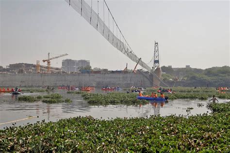 indias gujarat reels  deadly bridge collapse  pictures news