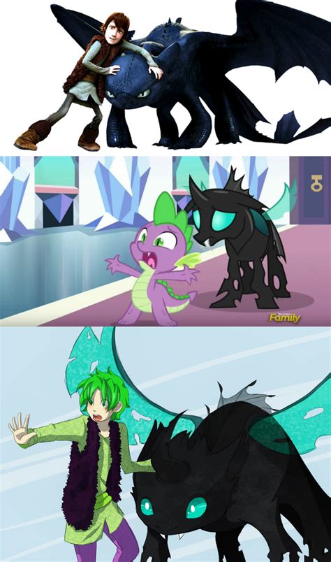 Spike And Thorax Hiccup And Toothless Comparison By