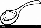Spoon Salt Vector Outline Illustration Eps Pile Alamy Kitchen sketch template
