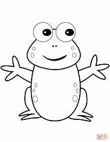 Coloring Frog Cartoon Happy Pages Printable Frogs Drawing Categories sketch template