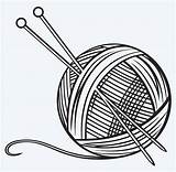Yarn Wool Drawing Clipart Knitting Ball Needles Lana Clip Vector Wol Stock Knit Illustrations Drawings Laine Cliparts Background Crochet Pelote sketch template