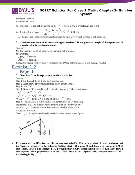 ncert solutions class  maths chapter  number systems updated