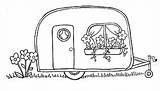 Camper Pages Coloring Wheel Fifth Vintage Trailer Caravan Trailers Template Crafts sketch template