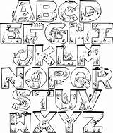 Alphabet Coloring Lettering Pages Alphabets Colorthealphabet Color Letter Hand Visit Fun Alfabeto Fonte Graffiti sketch template