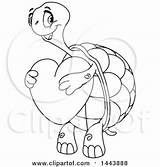 Turtle Cartoon Heart Clipart Lineart Tortoise Holding Yayayoyo Illustration Royalty Vector Cartoons Clip sketch template