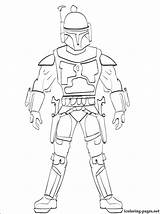 Fett Jango Coloring Pages Wars Star Getcolorings sketch template