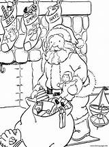 Stocking Coloring Santa Kids Fireplace Pages Printable Print sketch template