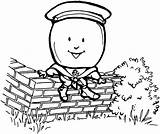 Humpty Dumpty Wall Sat Coloring Pages Kids sketch template