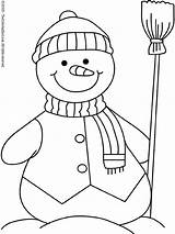 Bonhomme Neige Souriant Snowman sketch template
