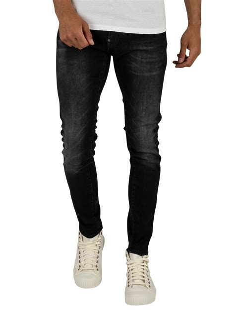 g star raw revend skinny jeans medium aged faded standout
