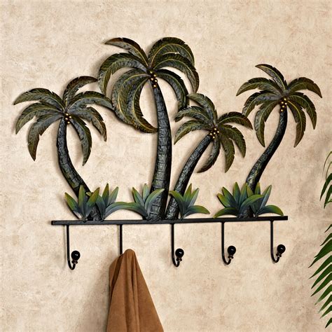 palm tree tropical metal wall hook rack palm tree bathroom decor palm tree bathroom palm