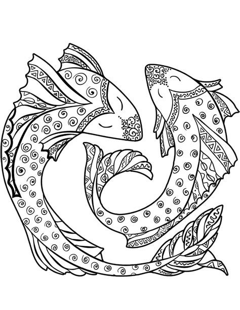 pisces coloring pages  printable coloring pages  kids