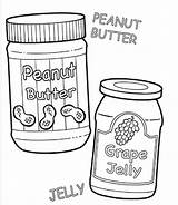 Peanut Butter Coloring Jelly Template Pages Color Clipart Clipartbest Getdrawings Printable Getcolorings sketch template