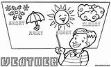 Weather Coloring Pages Types Different Print sketch template