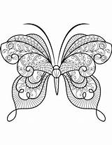 Butterfly Coloring Zentangle Advanced Pages Printable Supercoloring Butterflies Adults Drawing Categories sketch template