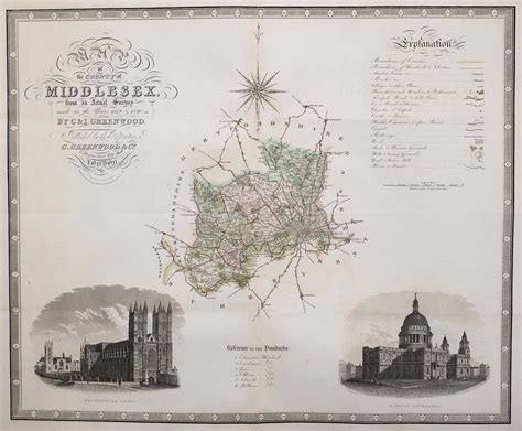 London Middlesex Map Of The County Of Middlesex From An Actual Survey