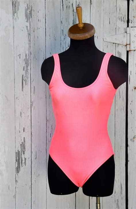 vintage 1980 s one piece swimsuit 80s by groovyheartsvintage