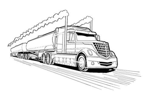 double tanker trailer truck coloring page kids play color