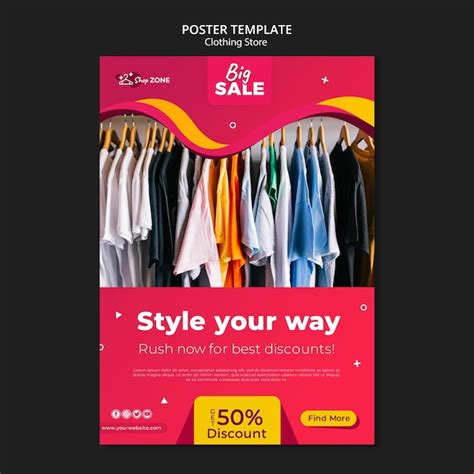 psd clothing store concept poster template