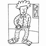 Pajamas Sleepers Boy Coloring Sheet sketch template