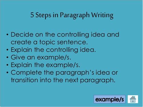 steps  writing  paragraph
