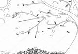 Krajobraz Kolorowanka Coloring Jesień Drzewa Designlooter Liści Ilustracja Wektorowa Vector 1023 03kb sketch template