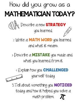 math  reflection poster    great creation tpt