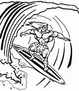 Surf Surfboard Surfing Getdrawings Template Surfers Getcolorings sketch template