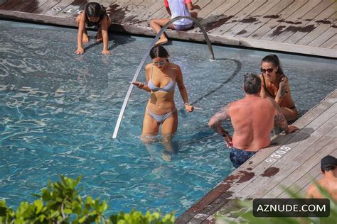 eiza gonzalez sexy day in bikini at the pool while on