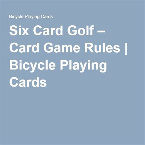 card golf card game rules bicycle playing cards golf card