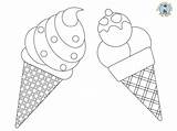 Ice Cream Coloring Pages Kids Seasons sketch template