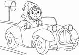 Noddy Coloring Pages Drawing Taxi Sketches Car Cartoon Disney Nody Drive Characters Drawings Cz Google sketch template