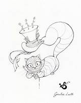 Alice Wonderland Cat Drawing Tattoo Sketches Cheshire Drawings Disney Sketch Tattoos Deviantart Mad Burton Tim Draw Hatter Da Teapot Getdrawings sketch template