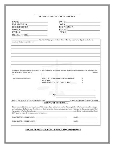 construction proposal template construction bid forms  printable proposal forms