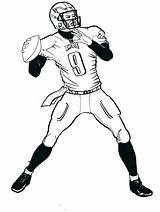 Coloring Football Pages Nfl Player Eagles Printable American Drawing Print Color Logo Mascot Players Quarterback Philadelphia Realistic Getcolorings Sheets Newton sketch template
