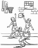 Basketball Coloring Pages Printable Print Playing Size sketch template