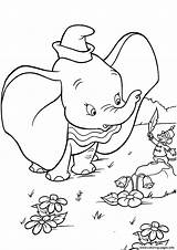 Dumbo Coloring Pages Mouse Timothy Feather Magic Shows Printable sketch template