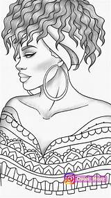 Coloring Pages Book Adult Girl Printable Girls Colouring Books Dessin Coloriage Africain People Fashion Drawing Natural African Drawings Portrait Sheets sketch template
