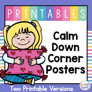 printable calm  corner activities posters  elementary expert