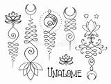 Lotus Hindu Geometry Sacred Tattoo Symbol Unalome Vector Wisdom Yoga Tattoos Pa Set Symbols Choose Board Flesh Boho Buddhism Perfection sketch template