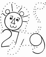 Dots Numbers Number Connect Coloring Pages Dot Activity Lion Drawing Counting Clipart Connecting Activities Learning Printables Sheets Color Fun Printable sketch template