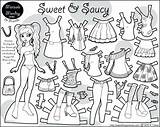 Paper Doll Coloring Printable Pages Dolls Clothes Dress Print Color Monday Printing Fashion Saucy Sweet Colouring Marisole Kids Girls Inspired sketch template