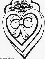 Coloring Valentine Heart Bow Pages sketch template